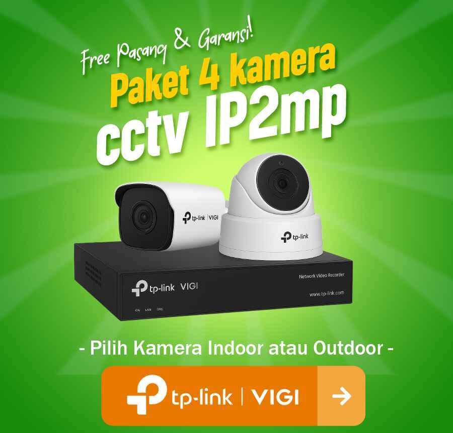Paket 4 Kamera CCTV IP 2MP